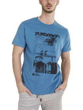 Fundango Basic T Logo-6 T-shirt férfi rövid ujjú póló kék színben 1