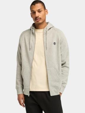 Timberland Brushed Back Full Zip Hoodie férfi kapucnis pulóver szürke színben 1