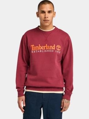 Timberland Embroidery Logo Crew Neck férfi pulóver piros színben 1