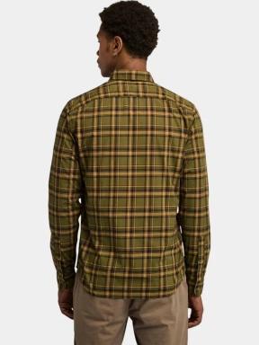 Timberland Stretch Poplin Check Shirt férfi hosszú ujjú ing oliva színben 3