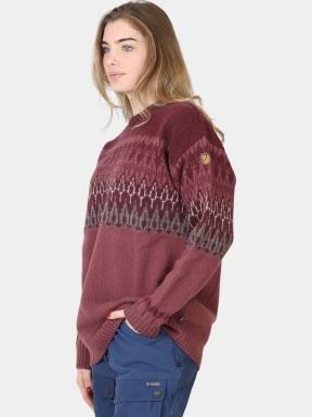 Fjallraven Övik Path Knit W női pulóver lila színben 3