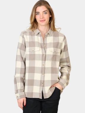 Fjallraven Övik Heavy Flannel Shirt W női hosszú ujjú ing homok színben 1