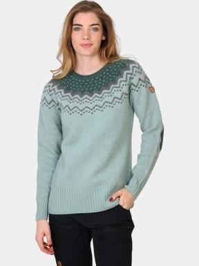 Fjallraven Övik Knit Sweater W női pulóver zöld színben 1