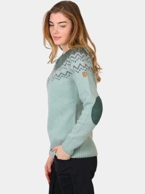 Fjallraven Övik Knit Sweater W női pulóver zöld színben 3