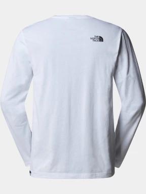 The North Face M L/S Simple Dome Tee férfi hosszú ujjú póló fehér színben 3