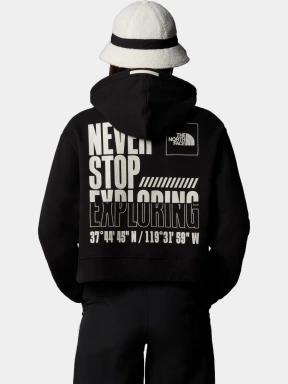 The North Face W Coordinates Crop Hoodie női kapucnis pulóver fekete színben 3